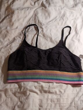 Black Bralette with Rainbow Elastic Band